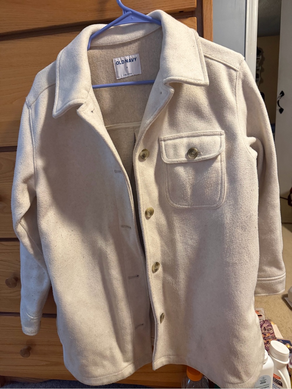 Old Navy Cream Button-Front Pea Coat